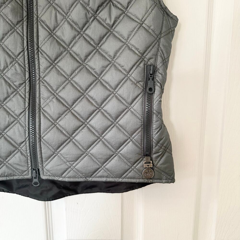 Pikeur Silver Grey Quilted Equestrian Preppy Riding Full Zip Vest Women 10 - Picture 5 of 12